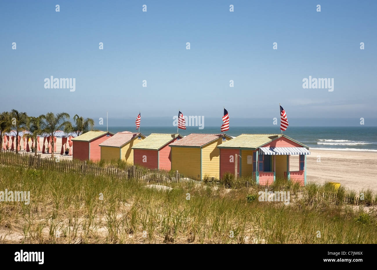 Cabana Houses on Atlantic City Beach Stock Photo Alamy