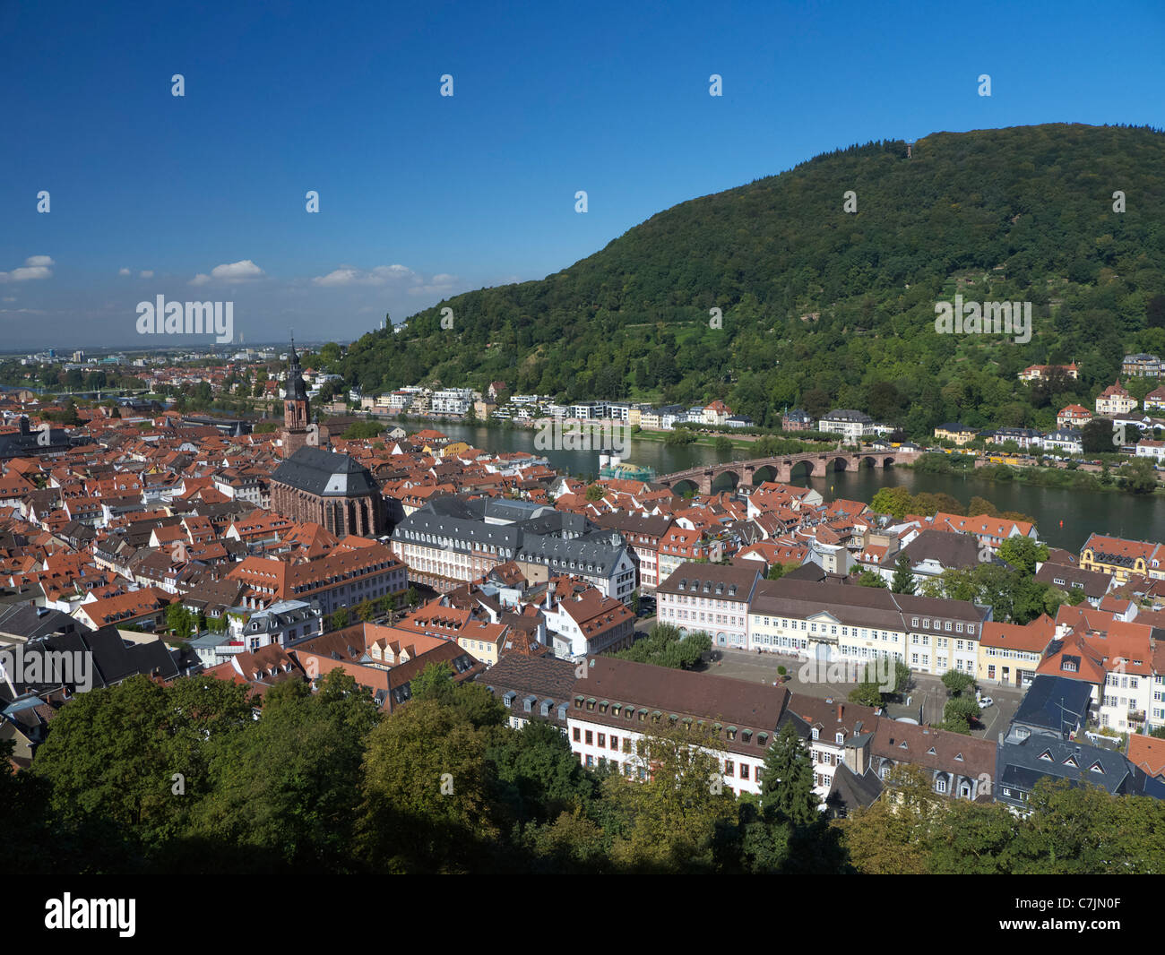 View of old town in City of Heidelberg in Baden-Wurttemberg Germany Stock Photo