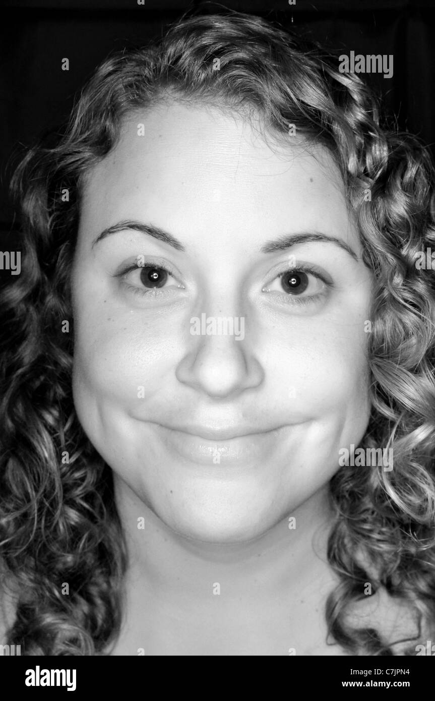 Female curly Black and White Stock Photos & Images - Alamy