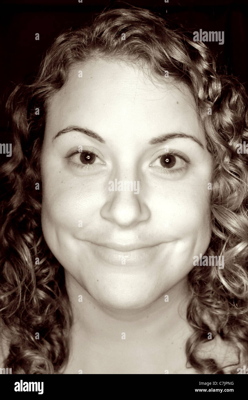 Brown hair curly hair hi-res stock photography and images - Alamy