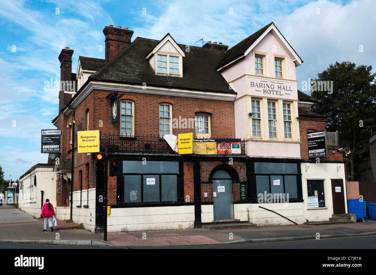 The closed Baring Hall Hotel public house in Lewisham, South London Stock Photo