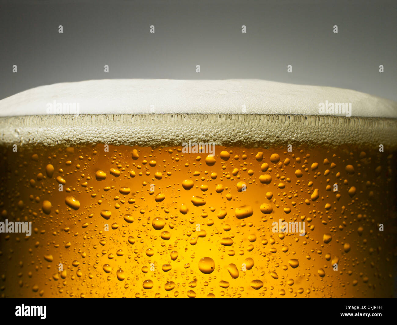 Close up of glass of beer Stock Photo