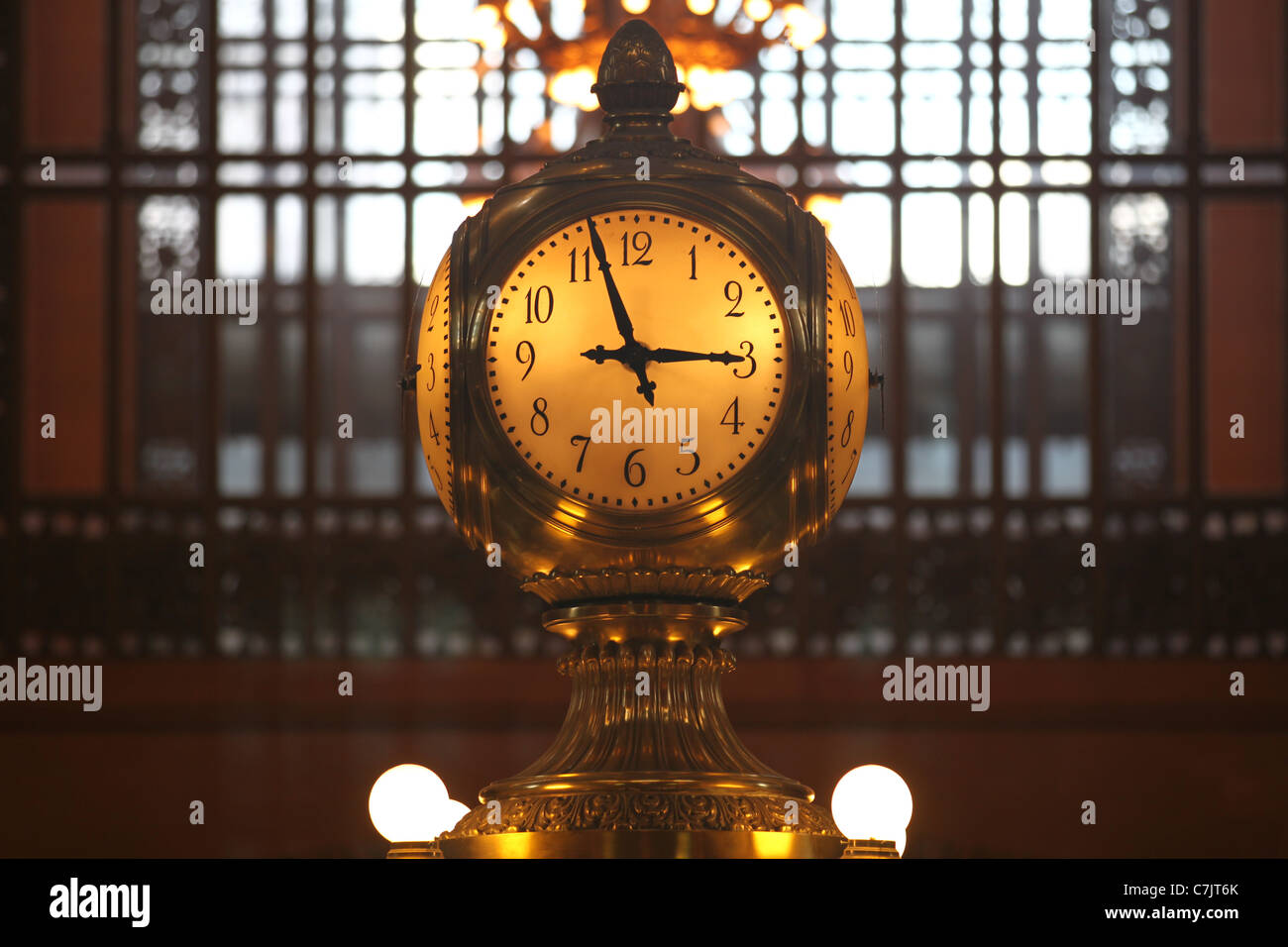 Illuminated clock in Grand Central Station Stock Photo