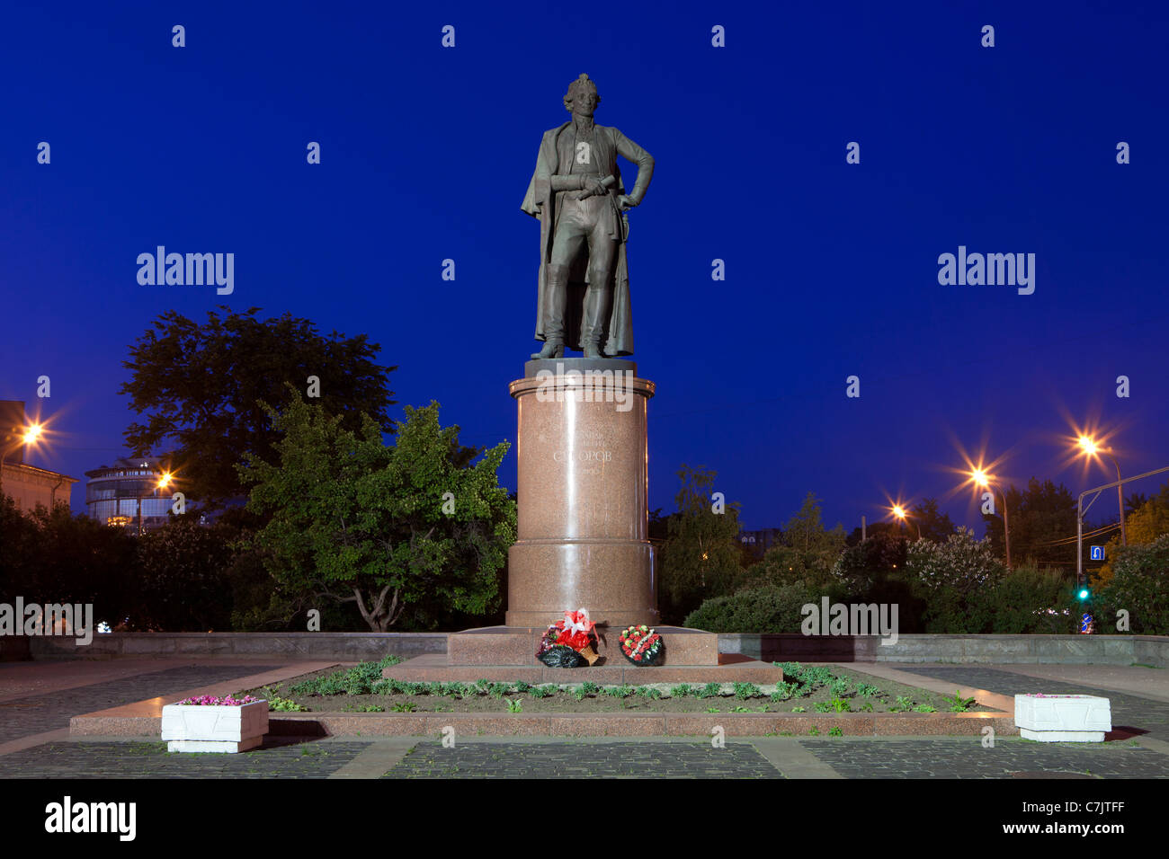 Monument to the Russian generalissimo Alexander Suvorov (1730-1800) in Moscow, Russia Stock Photo