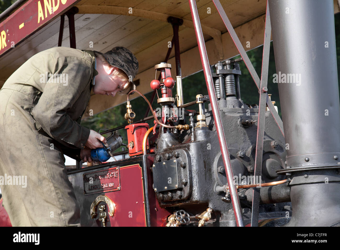 Vintage steam engine Netley Marsh Steam and Craft fair near Southampton Stock Photo