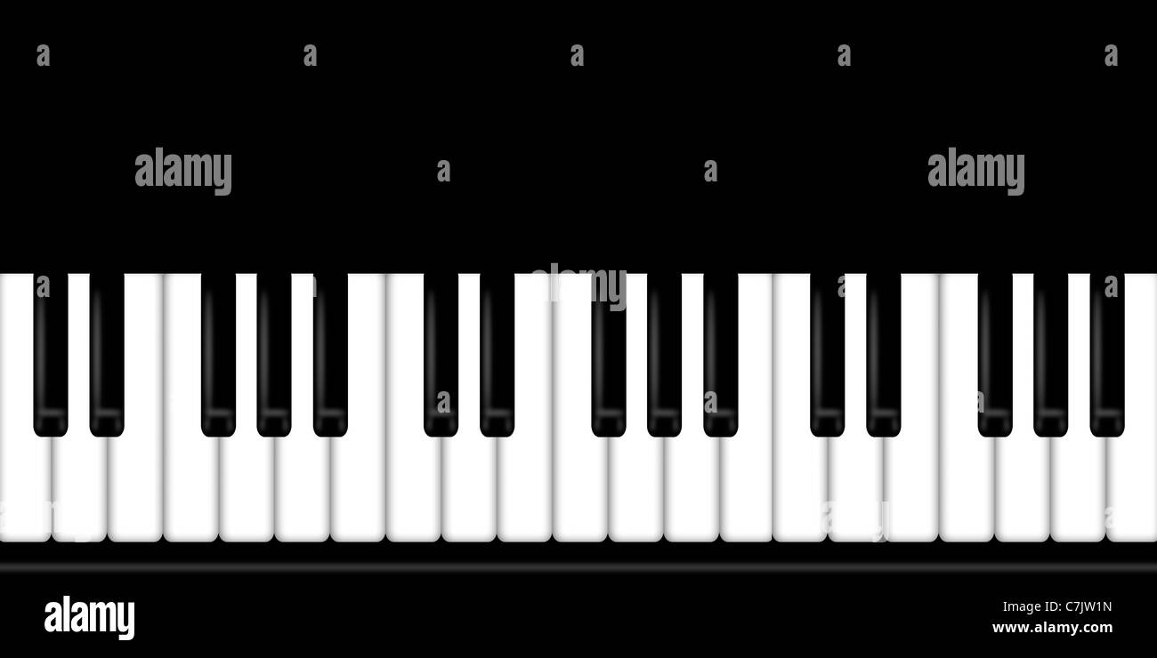 Piano Keyboard Black and White Background Illustration Stock Photo Alamy