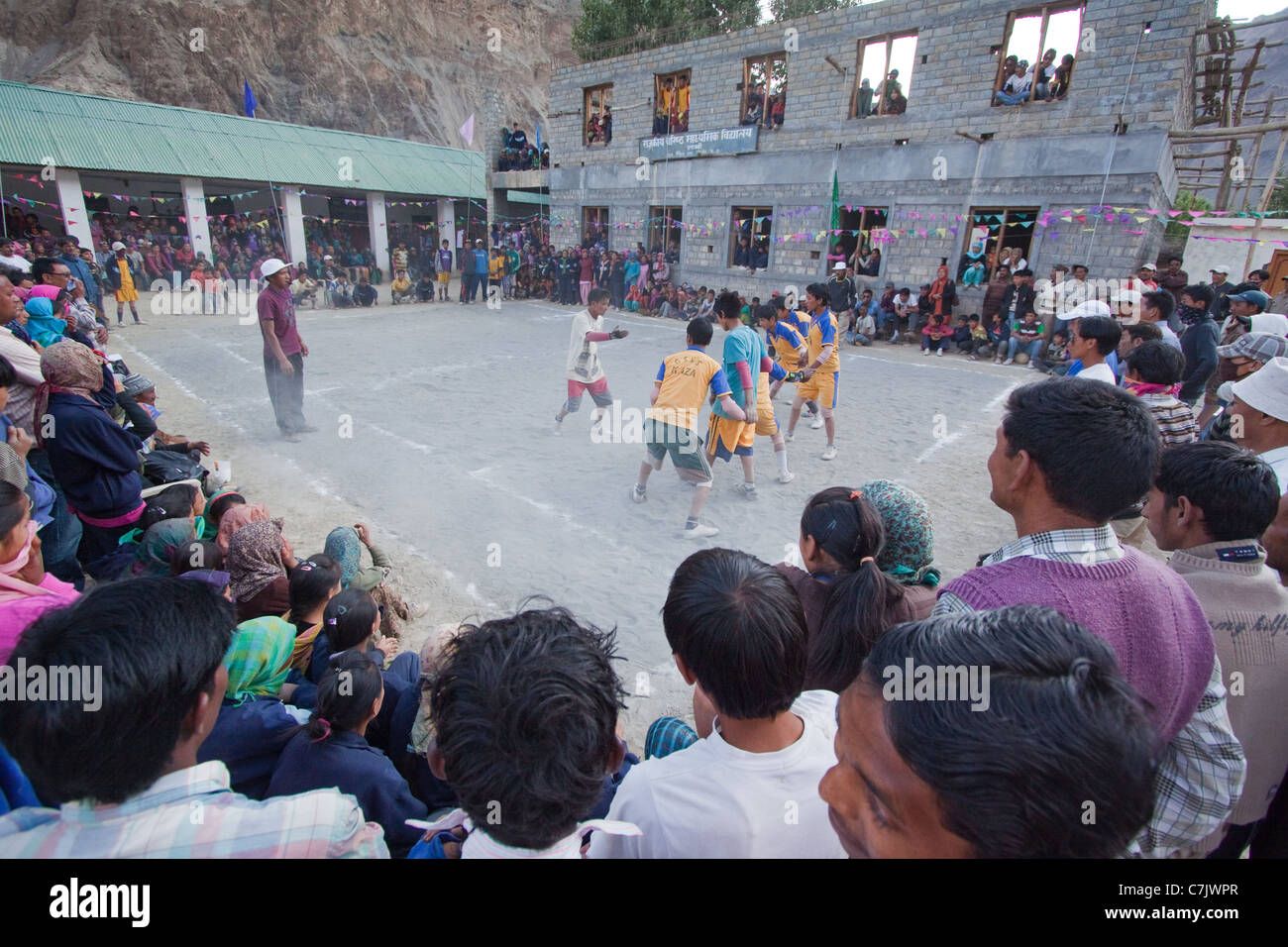 Kabbadi played in the high altitude of the Indian himalayas Stock Photo