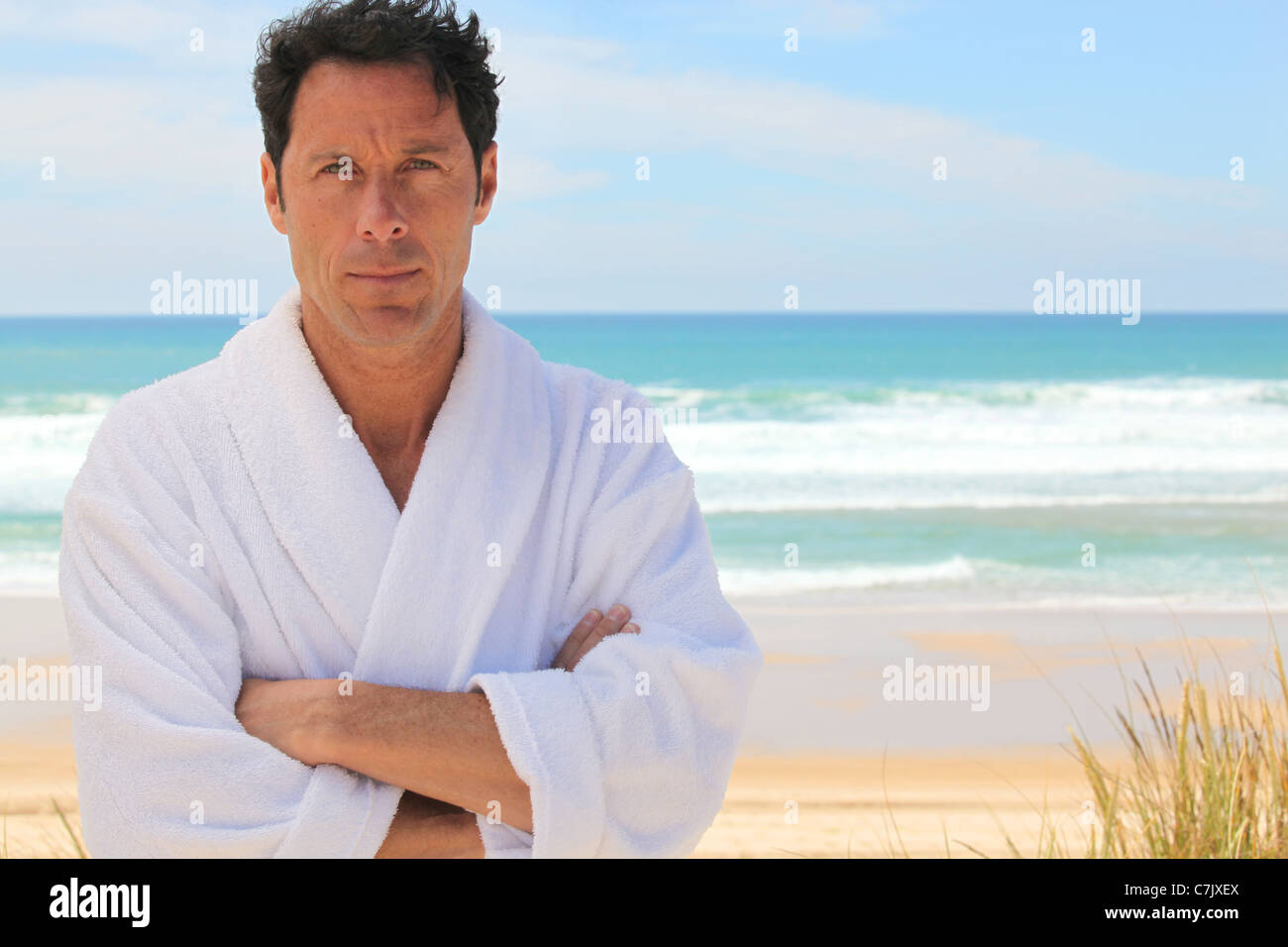 man on the beach Stock Photo
