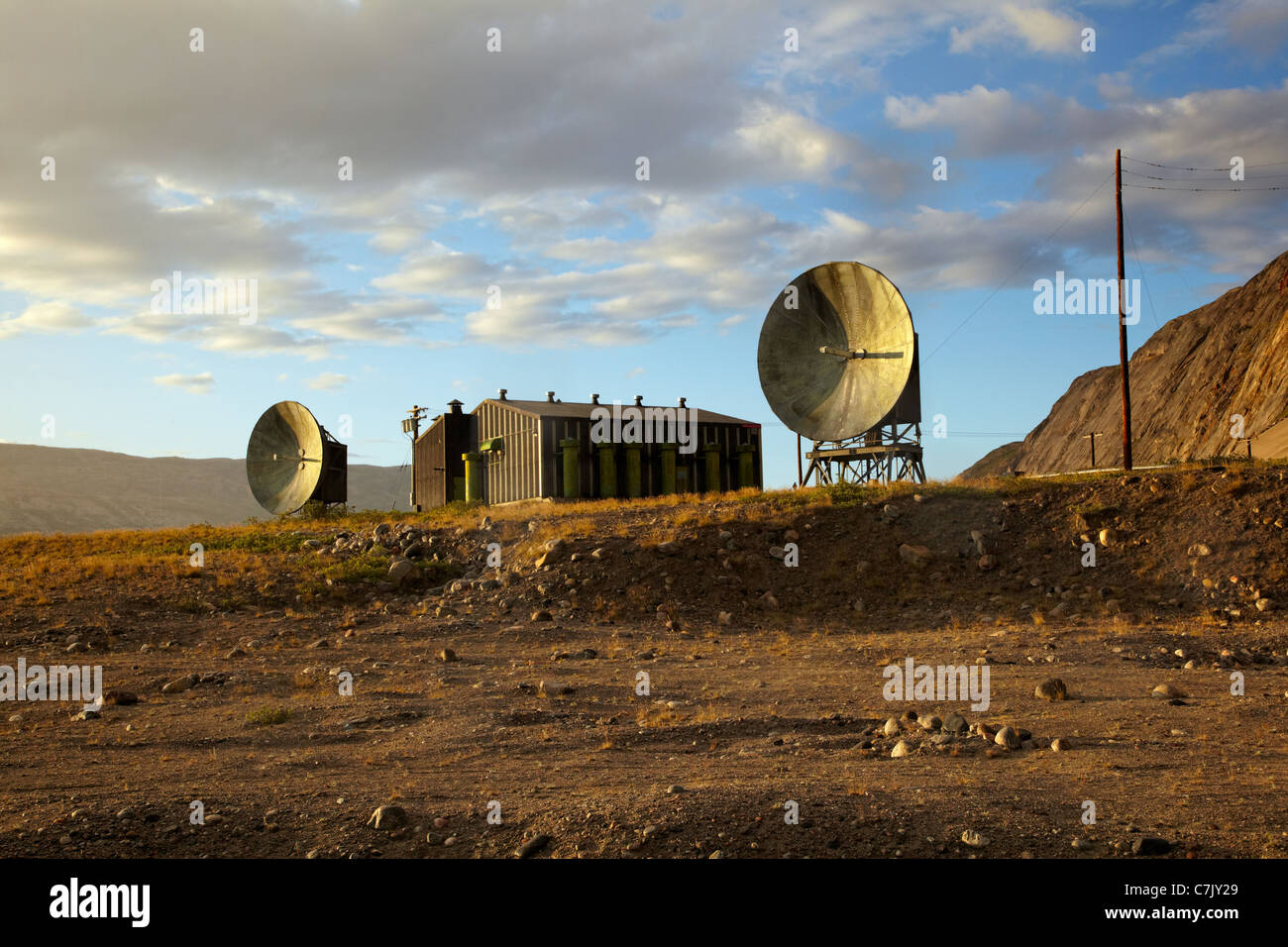 Old Radar Station, Kangerlussuaq, Greenland Stock Photo