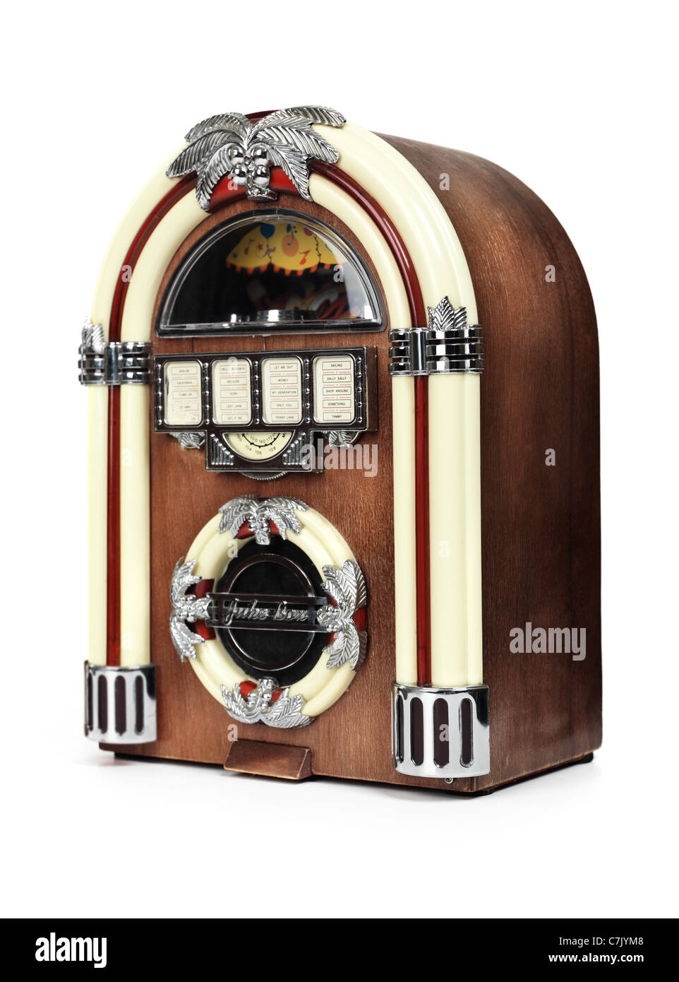 Retro juke box radio isolated on white background Stock Photo