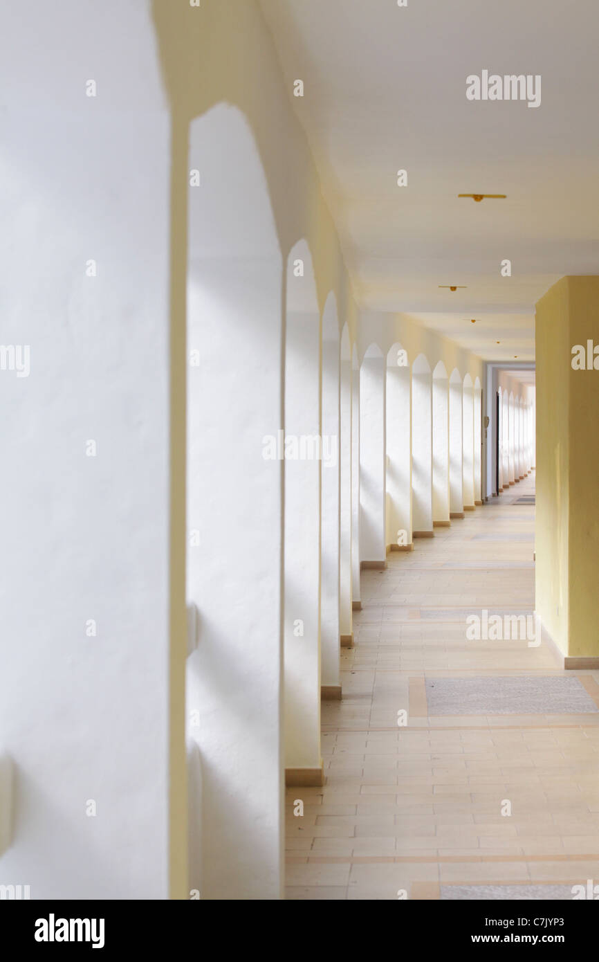 Empty hallway at a beach hotel in Panama. Stock Photo