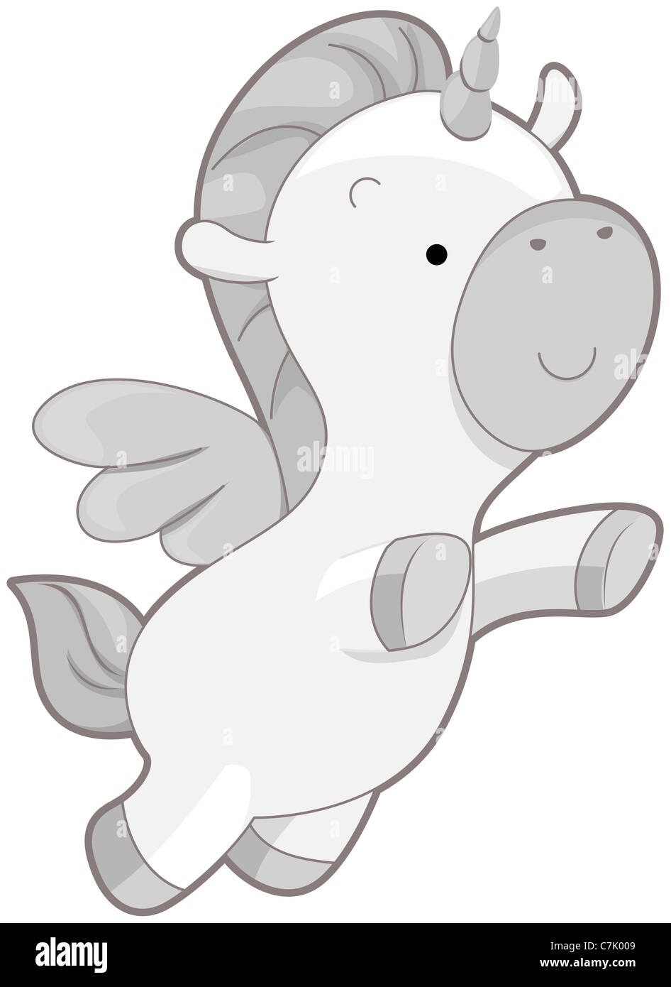 Cute Unicorn with Clipping Path Stock Photo