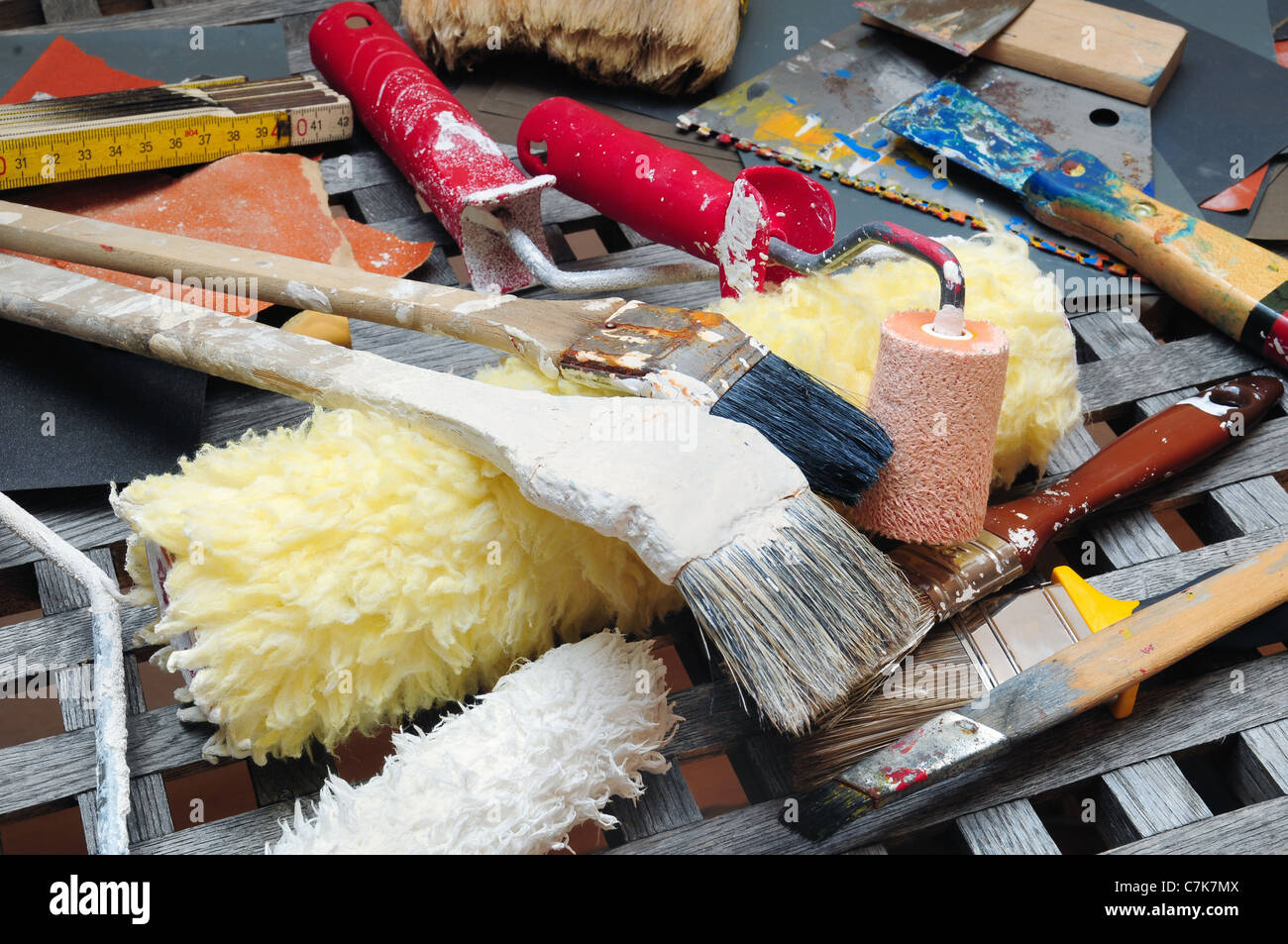 Paint brushes and roller Stock Photo Alamy
