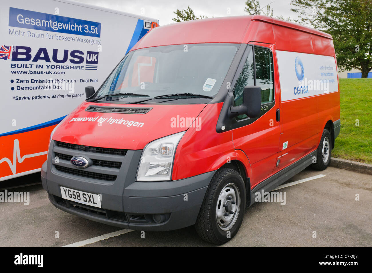 Delivery Ford Transit van powered by hydrogen or petrol using a normal  internal combustion engine Stock Photo - Alamy