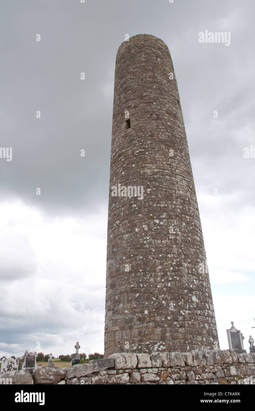 ROUND TOWER, MEELICK, CO. MAYO, IRELAND Stock Photo