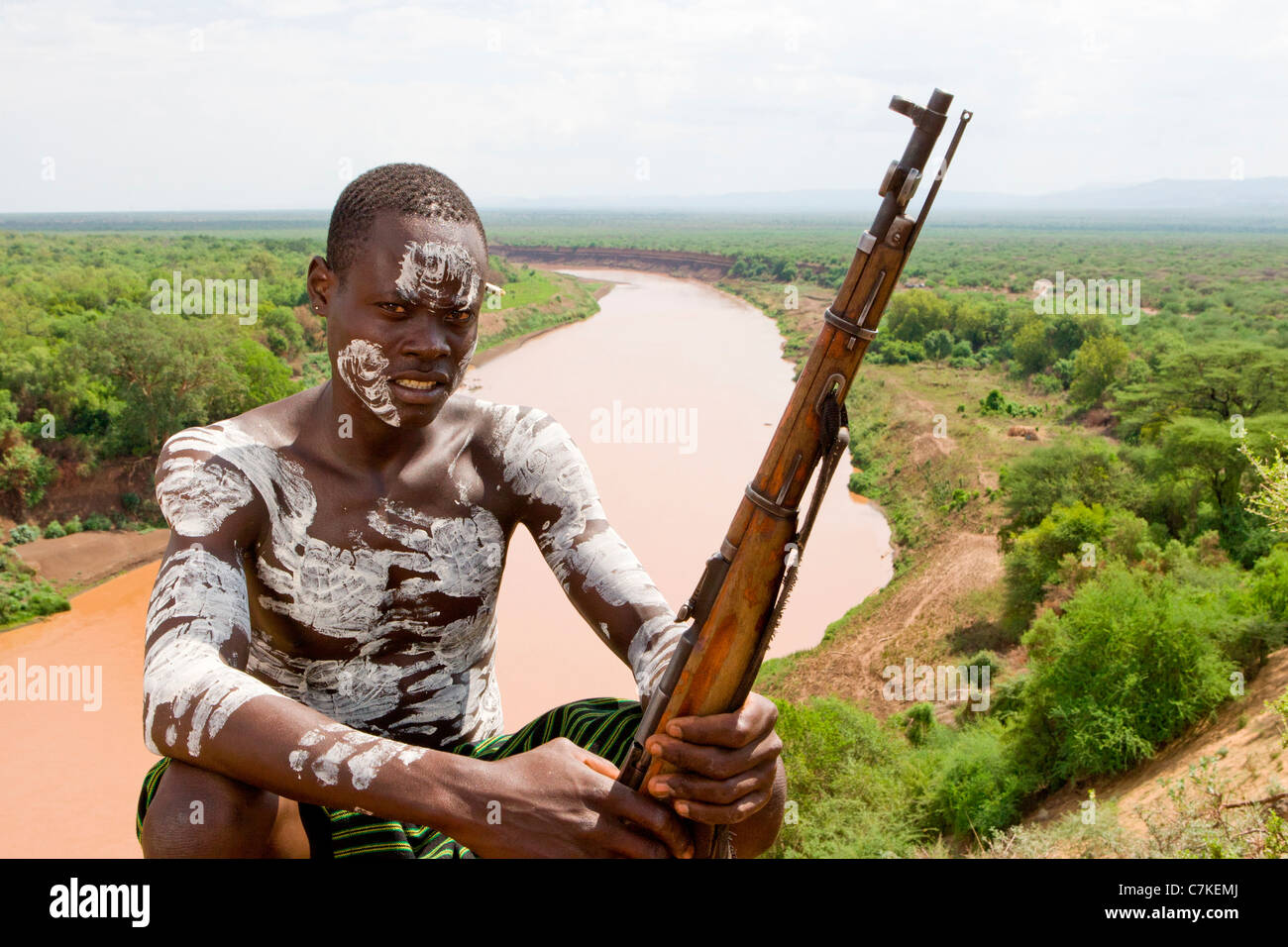 Karo tribesman with body paint hi-res stock photography and images - Alamy