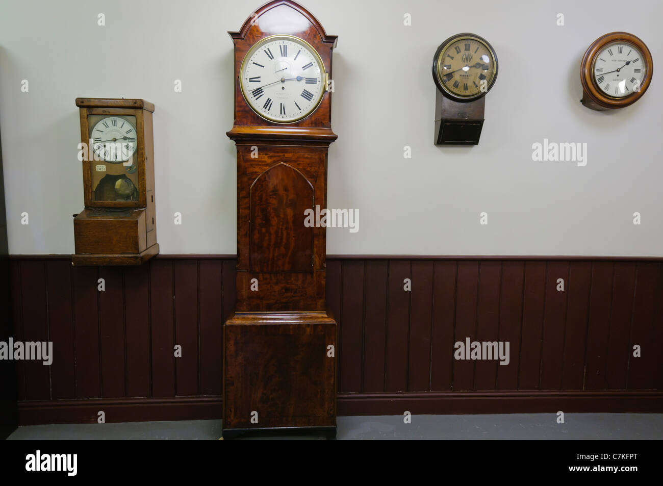 Selection of railway clocks Stock Photo