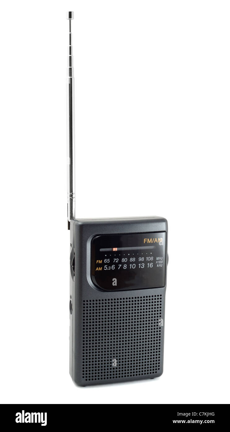 Portable radio isolated on white background Stock Photo - Alamy