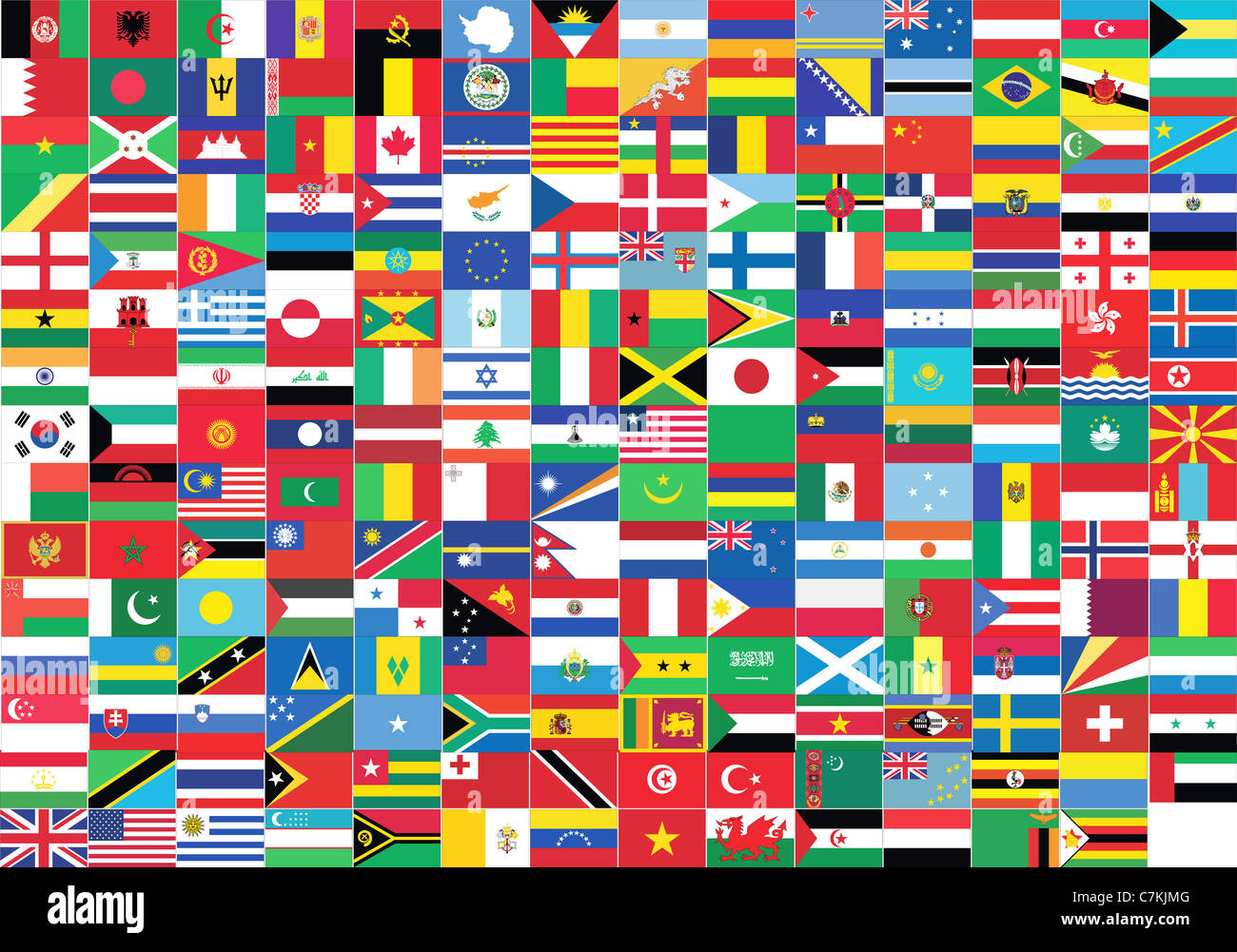world flags giving a message of union Stock Photo