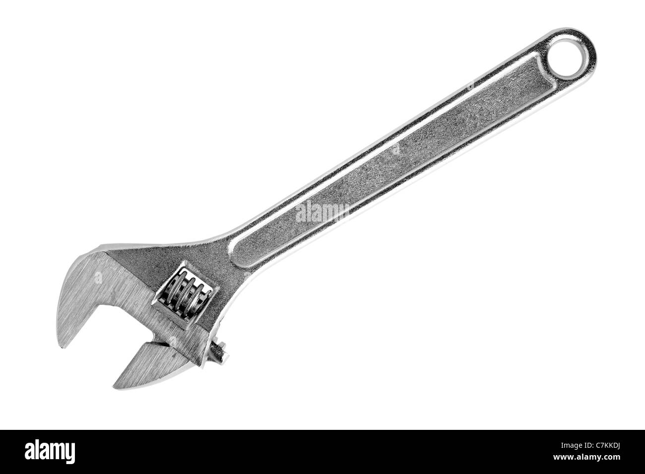 Adjustable wrench isolated on white background Stock Photo - Alamy