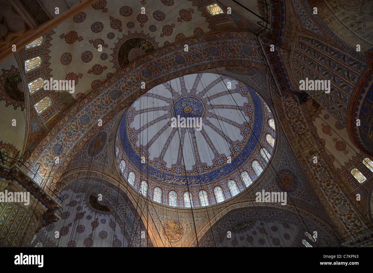 Interior Blue Mosque Istanbul Stock Photo