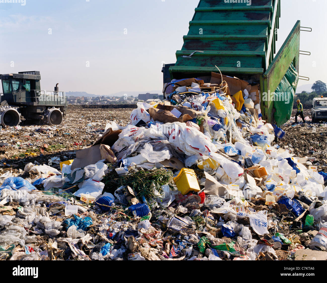Landfill waste disposal site at Hempsted, Gloucester UK Stock Photo