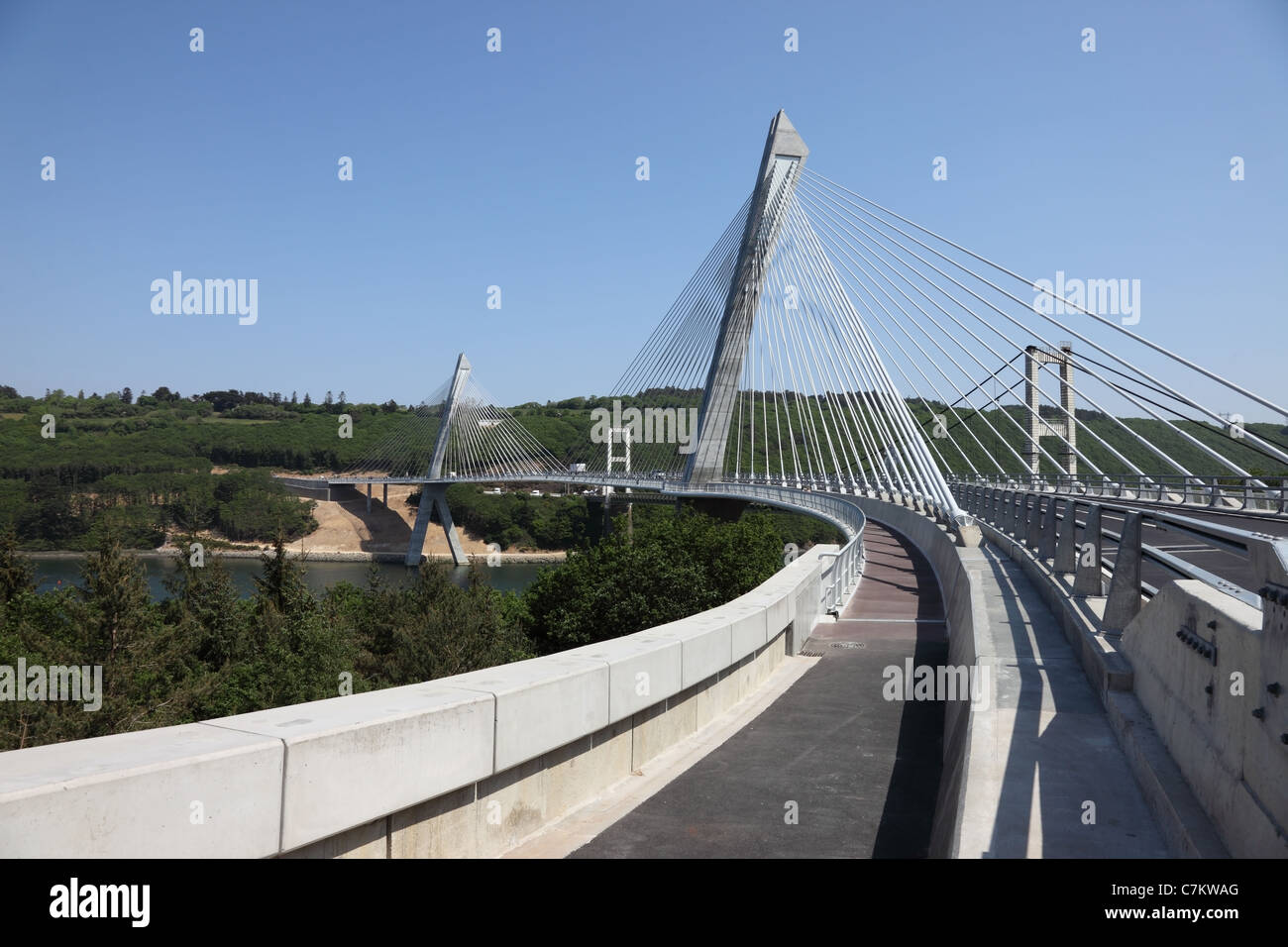 The New 2011Terenez Bridge Designed by Architect Charles Lavigne Brittany France Stock Photo