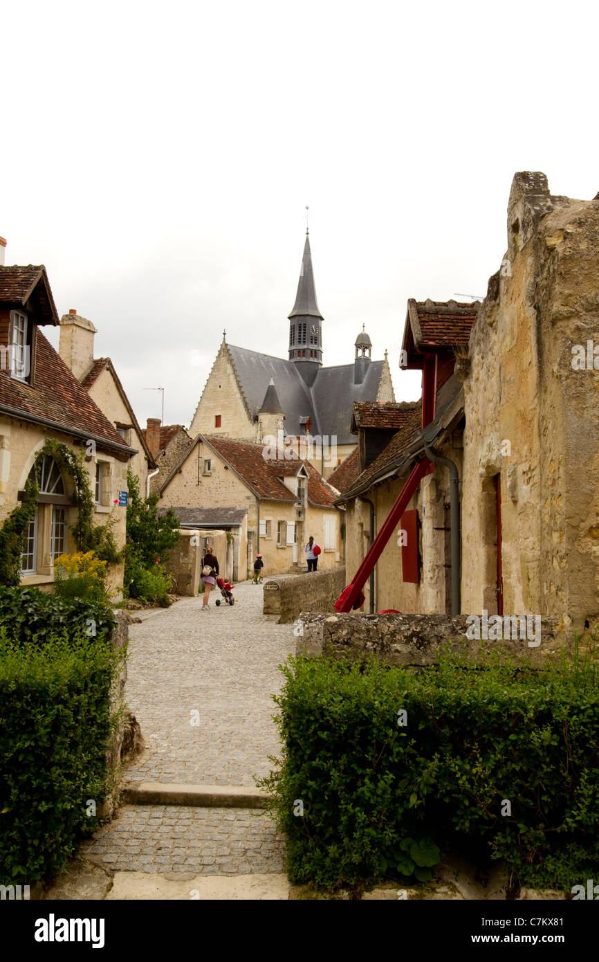 A street in the village of Montresor Cher Valley France Stock Photo