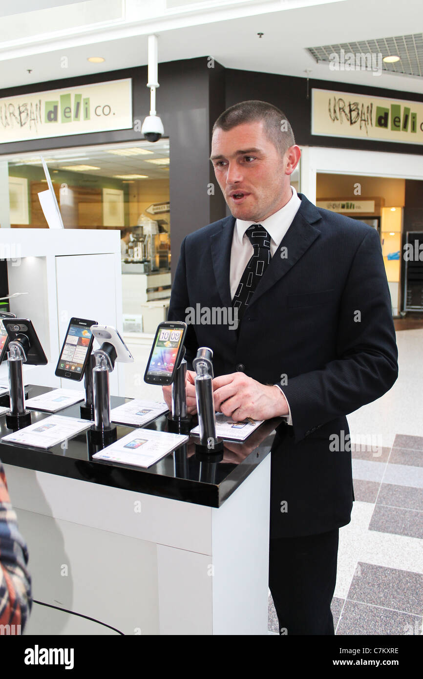 Mobile phone salesman, Sep 2011 Stock Photo Alamy