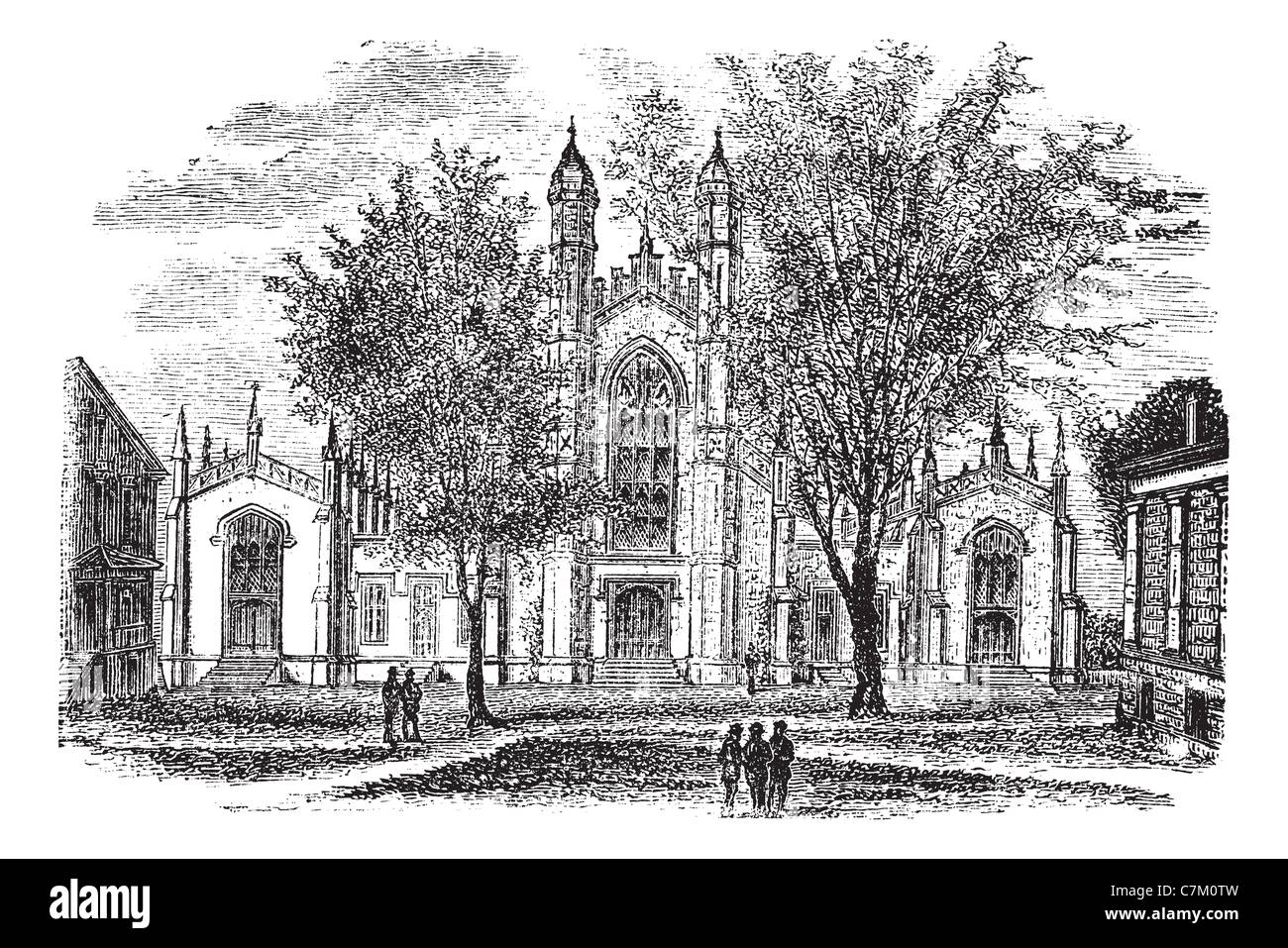 Yale University Library, in New Haven, Connecticut, USA, vintage engraved illustration. Trousset encyclopedia (1886 - 1891). Stock Photo