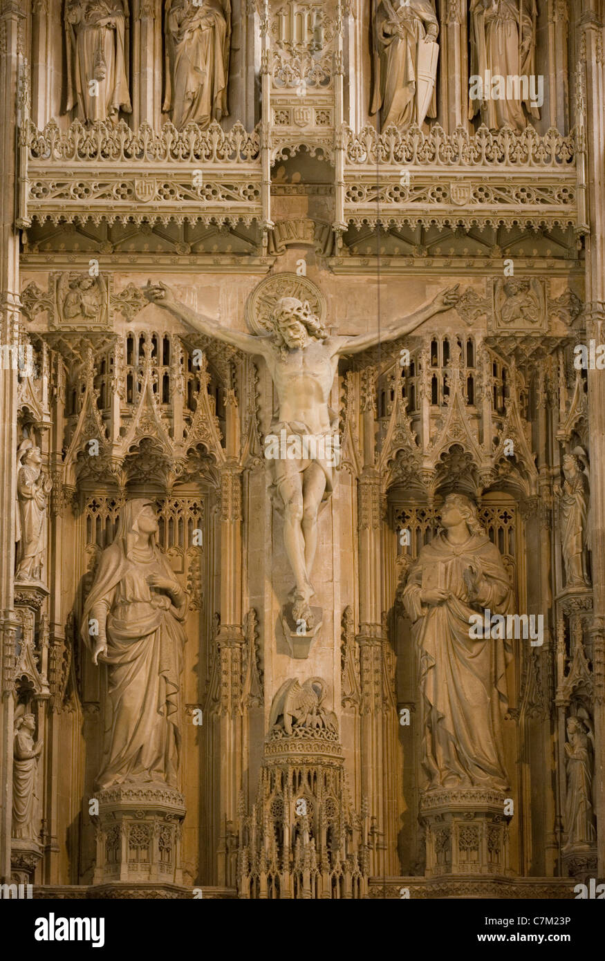 Winchester cathedral religious altar screen Stock Photo Alamy