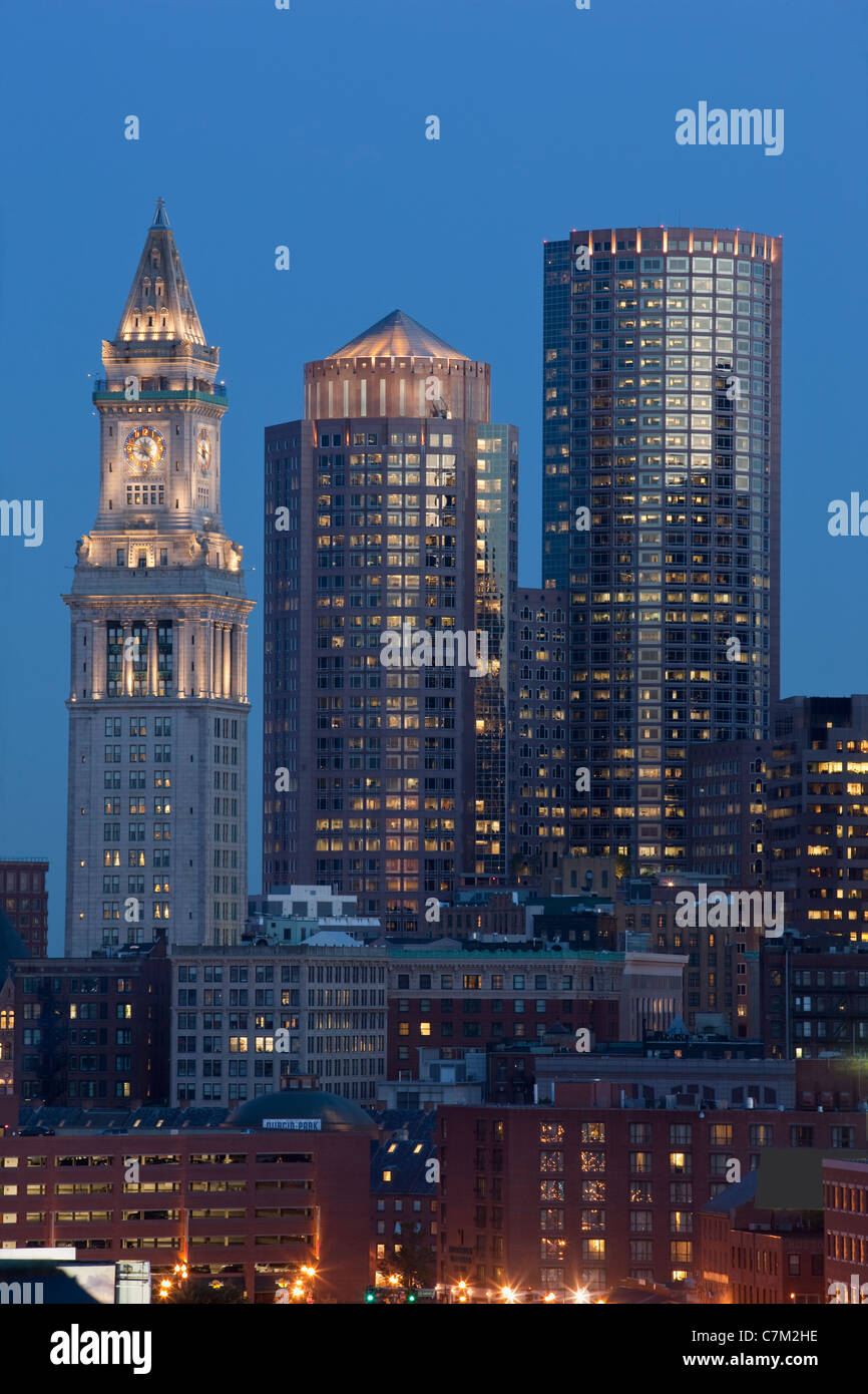 Buildings in a city, Custom House Tower, Boston, Suffolk County, Massachusetts, USA Stock Photo