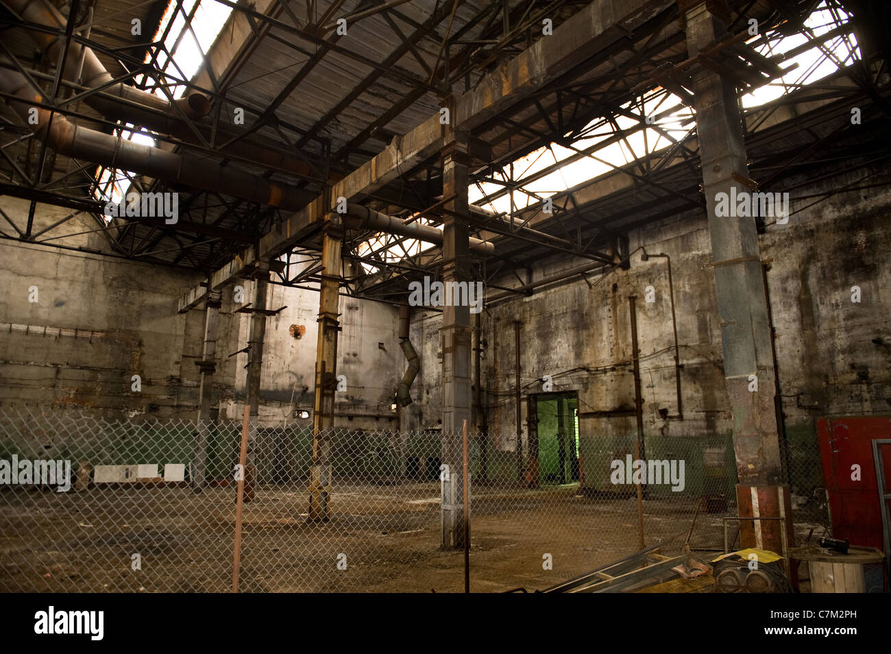 empty abandoned factory - prepared for demolition Stock Photo