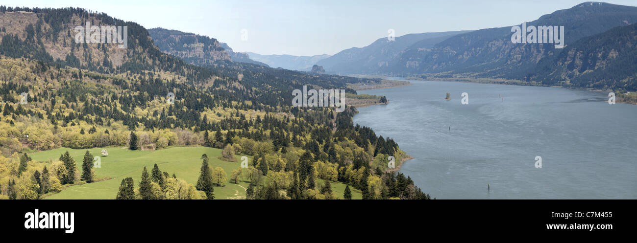 Columbia River Gorge Scenic Area Panorama Stock Photo