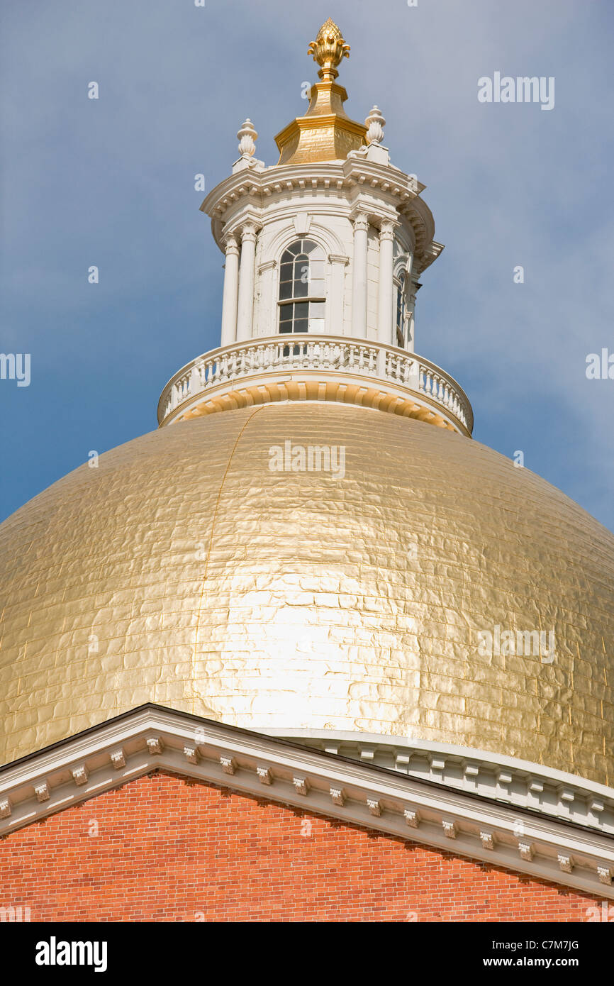 High section view of a government building, Massachusetts State Capitol, Beacon Hill, Boston, Massachusetts, USA Stock Photo