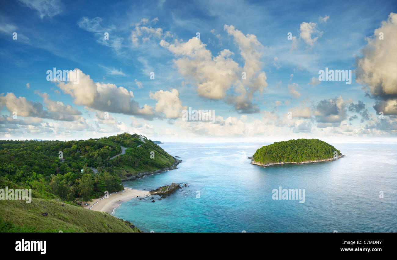 Tropical sea scenery. Panoramic composition in very high resolution. Stock Photo