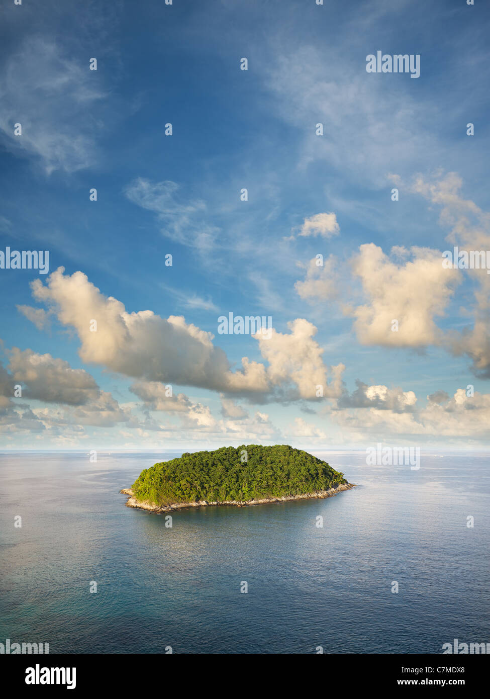View of the tropical island. Vertical composition in very high resolution. Stock Photo