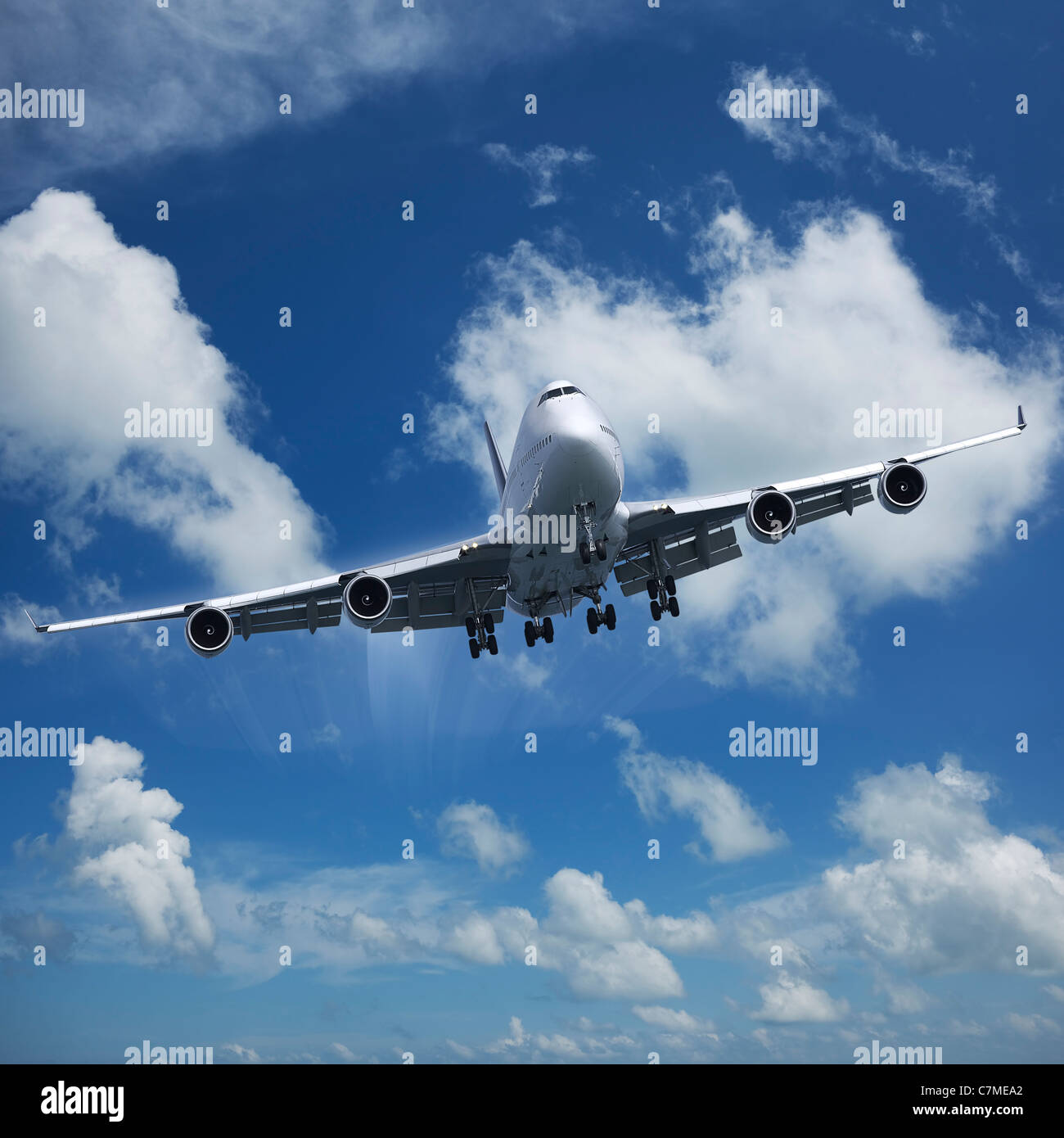 Jet airplane in flight Stock Photo Alamy