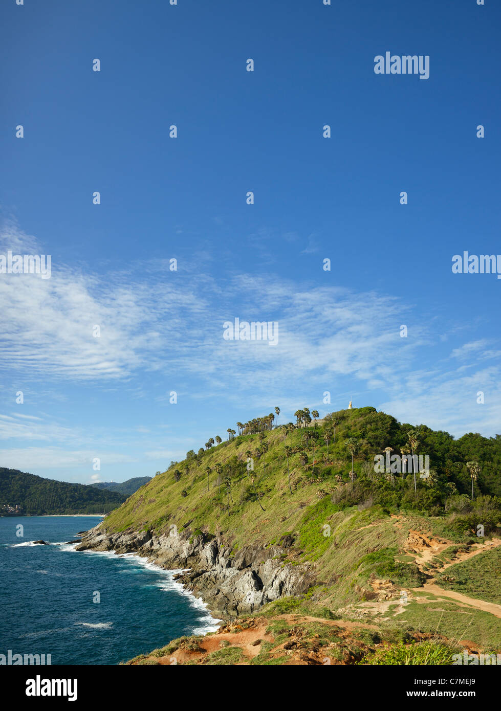 View of a Promthep cape in the evening. Vertical composition in high resolution. Stock Photo