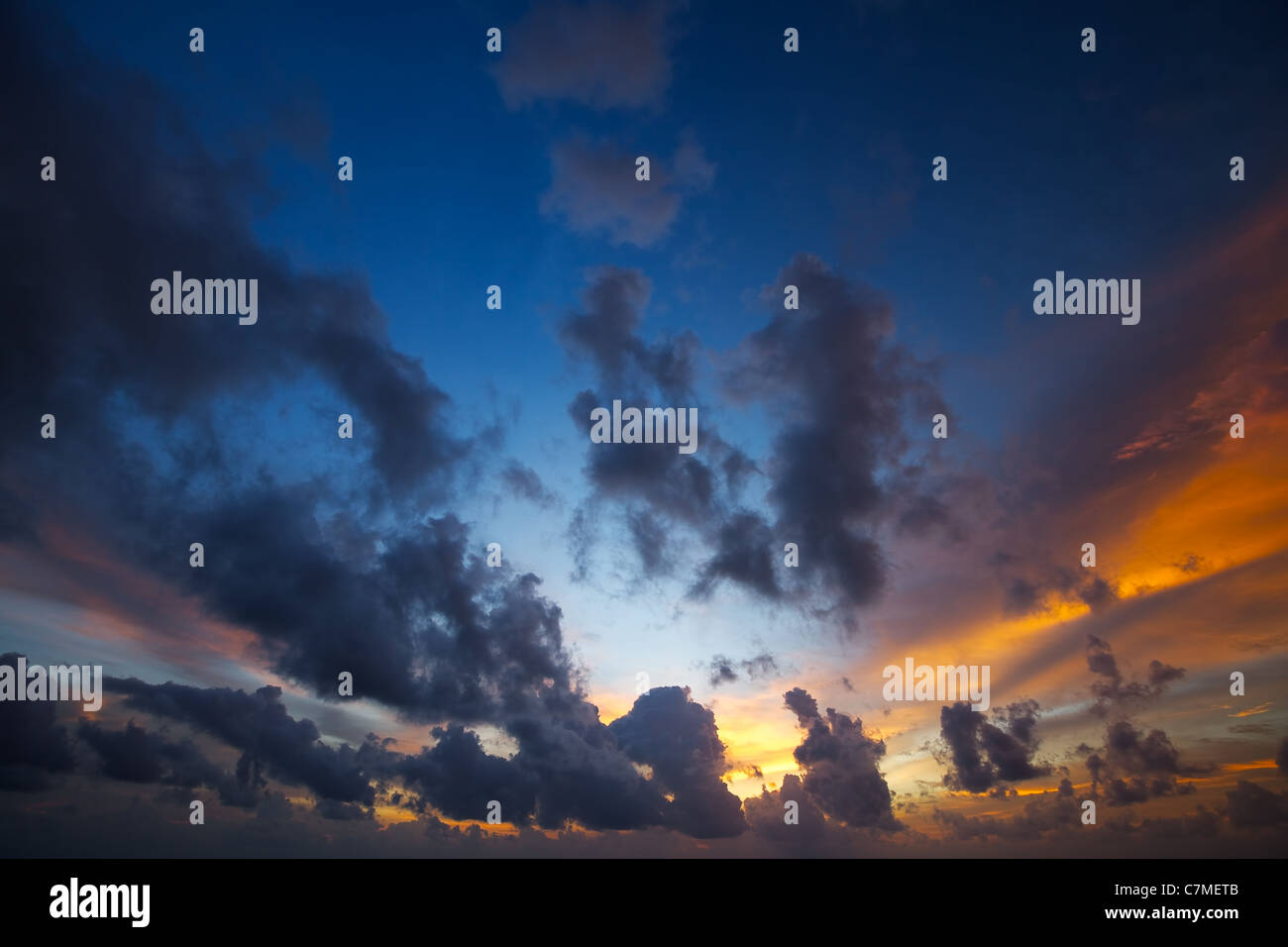 View of a spectacular sunset sky Stock Photo - Alamy