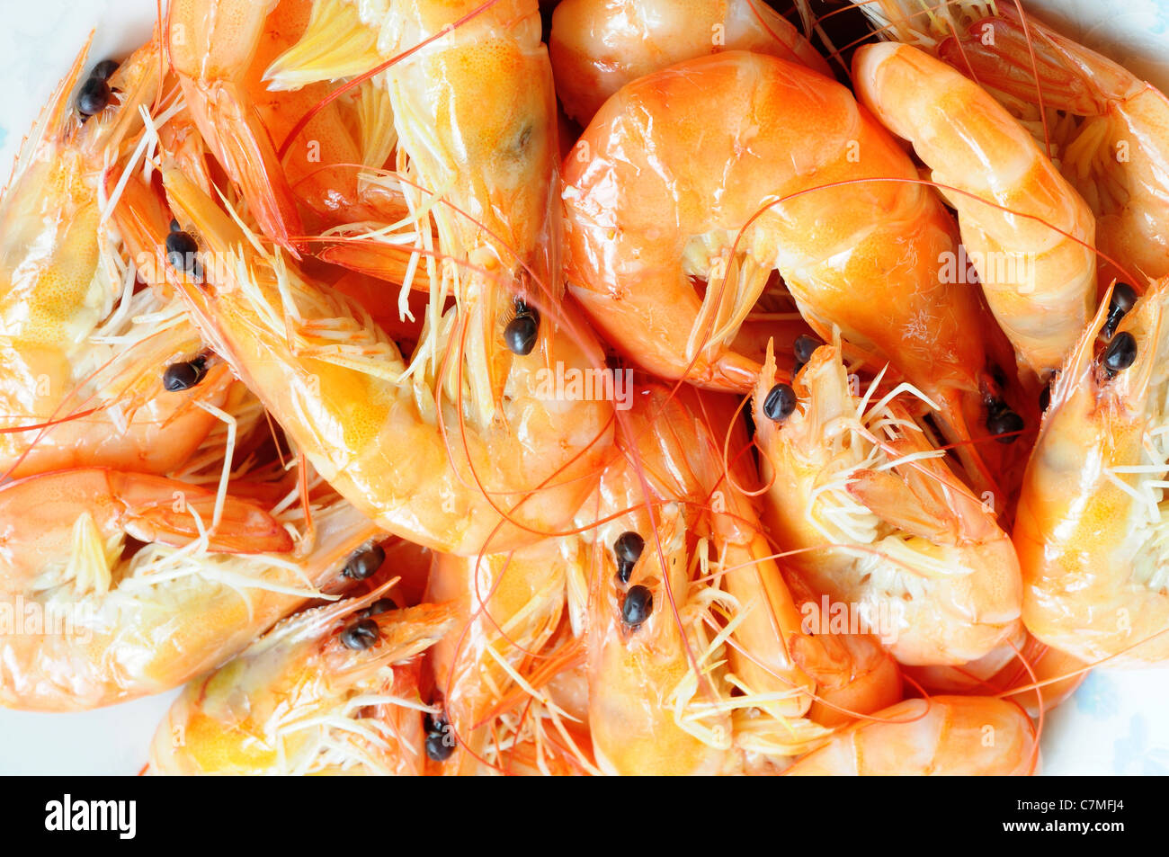 Many steamed raw shrimp in a pile Stock Photo Alamy