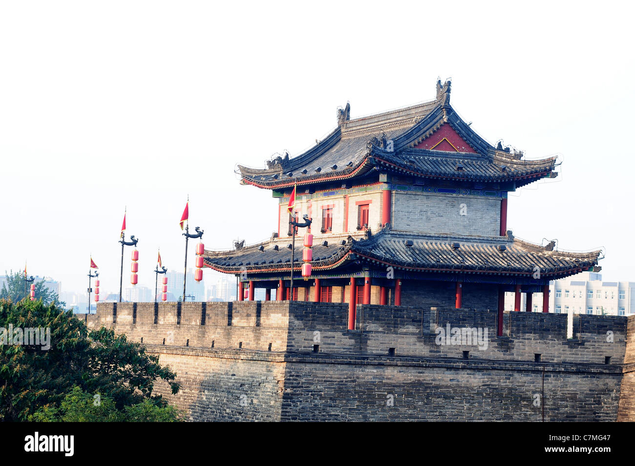The famous ancient city wall of Xian, China Stock Photo - Alamy