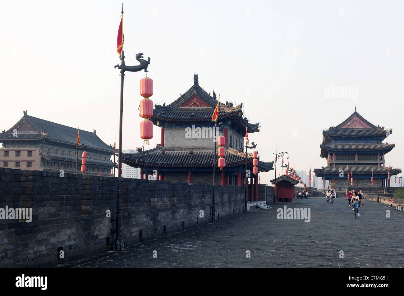 The famous ancient city wall of Xian, China Stock Photo - Alamy