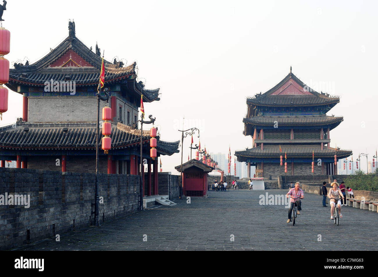 The famous ancient city wall of Xian, China Stock Photo - Alamy