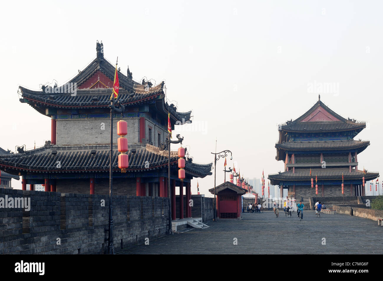 The famous ancient city wall of Xian, China Stock Photo - Alamy
