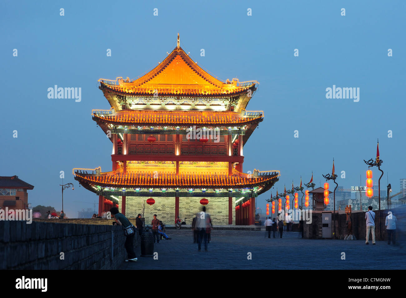Night scenes of the famous ancient city of Xian, China Stock Photo - Alamy