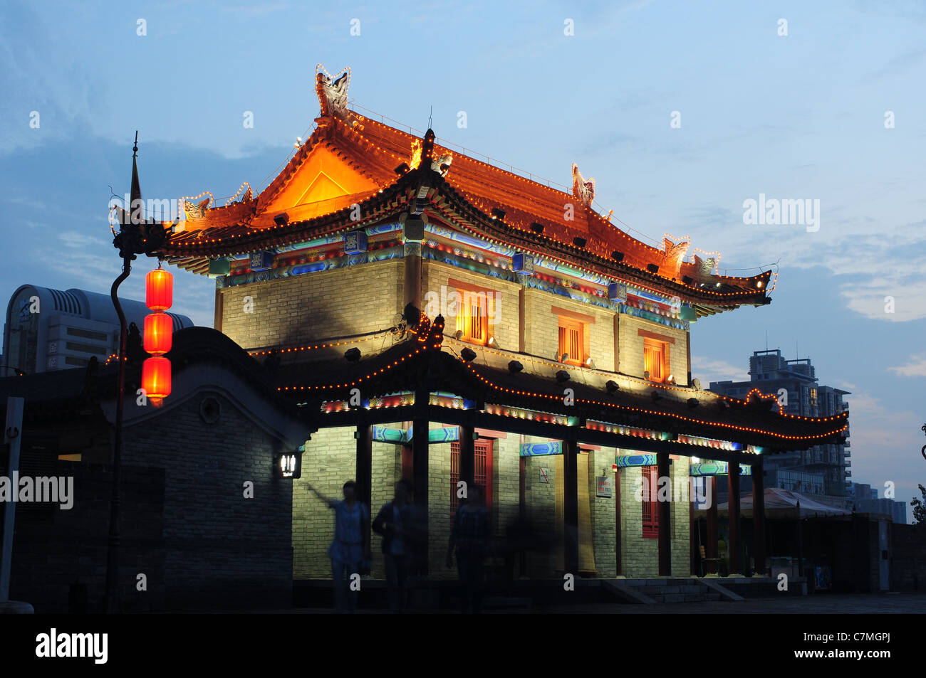 Night scenes of the famous ancient city of Xian, China Stock Photo - Alamy