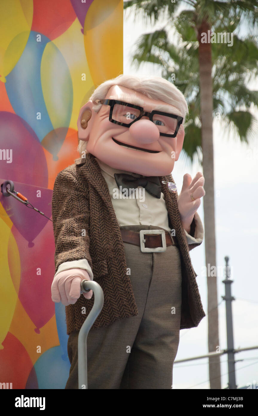 carl from up in the disney pixar countdown to fun parade in walt disney  world resort parks hollywood studios Stock Photo - Alamy