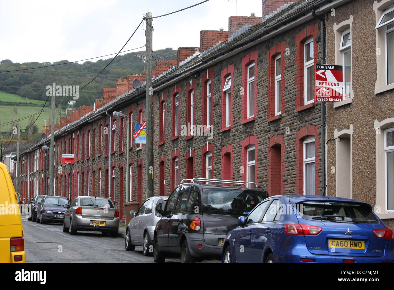 Houses in Trethomas, south  Wales Stock Photo