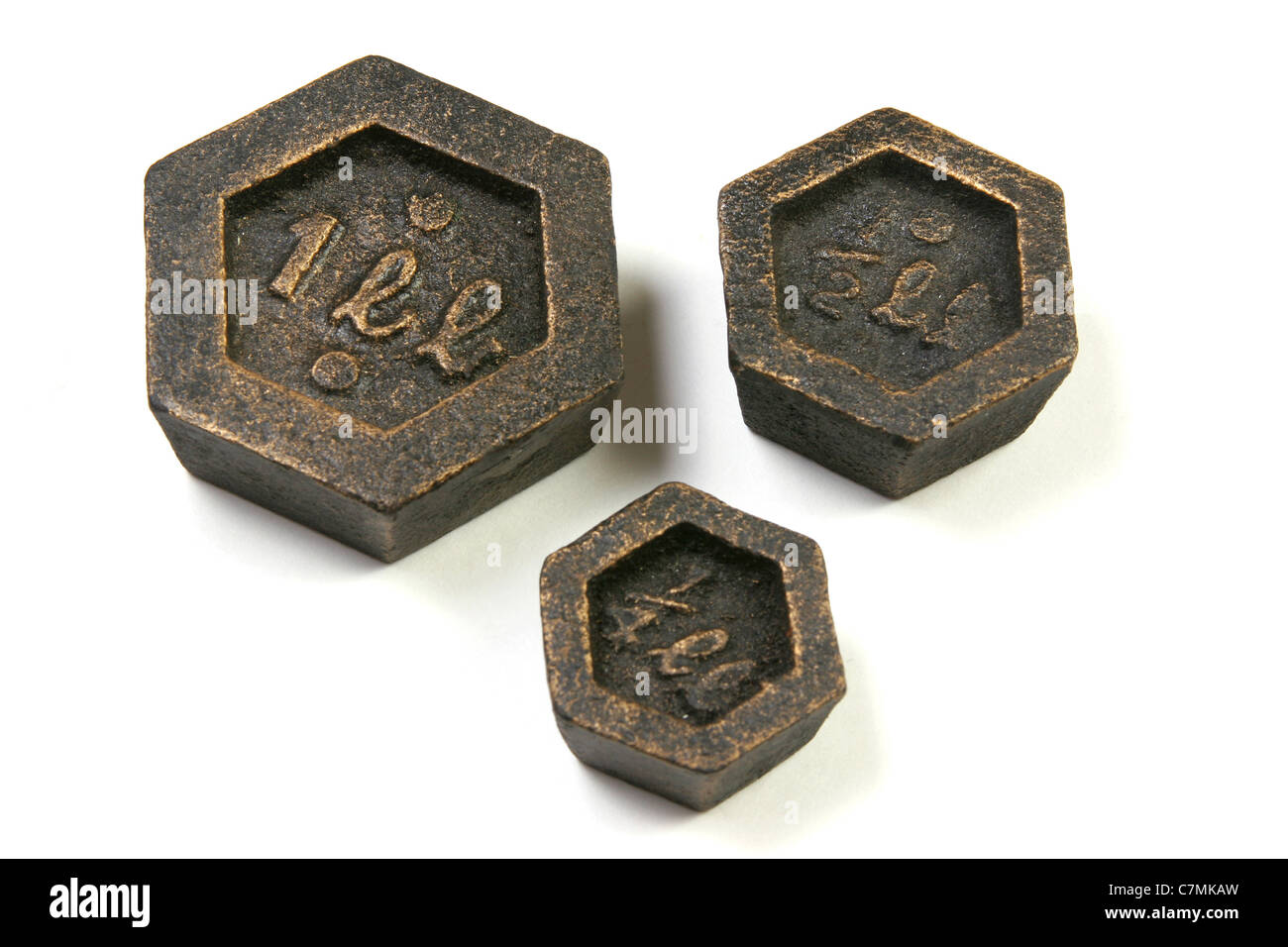 Pattern Weights On A White Background Stock Photo Alamy